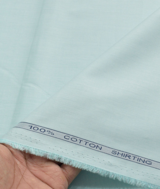 Raymond Men's 100% Cotton Solids  Unstitched Shirting Fabric (Mint Green) - Image 3