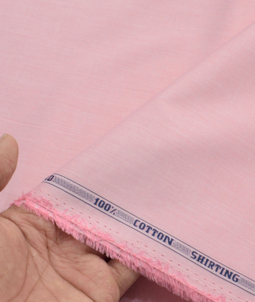 Raymond Men's 100% Cotton Solids  Unstitched Shirting Fabric (Rose Pink) - Image 3