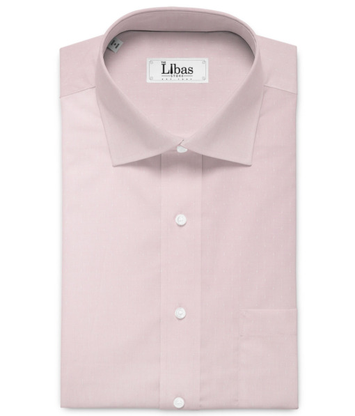 Raymond Men's 100% Cotton Self Design  Unstitched Shirting Fabric (Pink) - Image 2