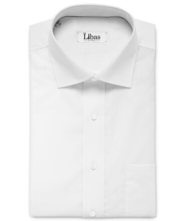 Cadini Men's Bamboo Solids  Unstitched Wrinkle Free Shirting Fabric (White)