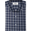 Cotton Fusion Men's Poly Cotton Checks  Unstitched Wrinkle Free Shirting Fabric (Dark Navy Blue)