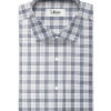 Cotton Fusion Men's Poly Cotton Checks  Unstitched Wrinkle Free Shirting Fabric (White & Blue)