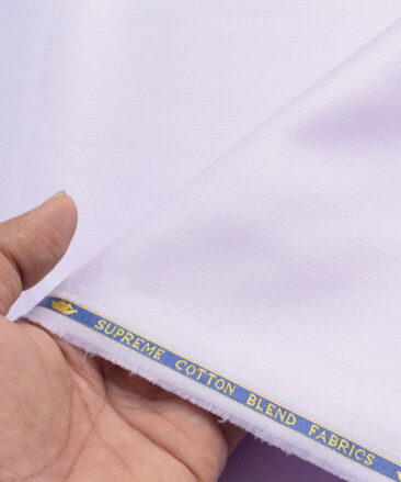 Cotton Fusion Men's Poly Cotton Striped  Unstitched Wrinkle Free Shirting Fabric (Light Purple)