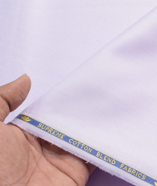 Cotton Fusion Men's Poly Cotton Striped  Unstitched Wrinkle Free Shirting Fabric (Light Purple)