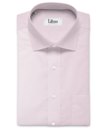 Cotton Fusion Men's Poly Cotton Striped  Unstitched Wrinkle Free Shirting Fabric (Pink)