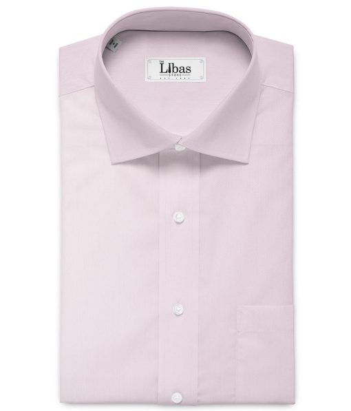 Cotton Fusion Men's Poly Cotton Striped  Unstitched Wrinkle Free Shirting Fabric (Pink)