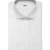 Cotton Fusion Men's Poly Cotton Striped  Unstitched Wrinkle Free Shirting Fabric (White & Grey)