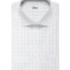 Cotton Fusion Men's Poly Cotton Checks  Unstitched Wrinkle Free Shirting Fabric (White & Blue)