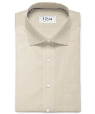 Ferricio Deitlo Men's Poly Cotton Self Design  Unstitched Wrinkle Free Shirting Fabric (Beige)