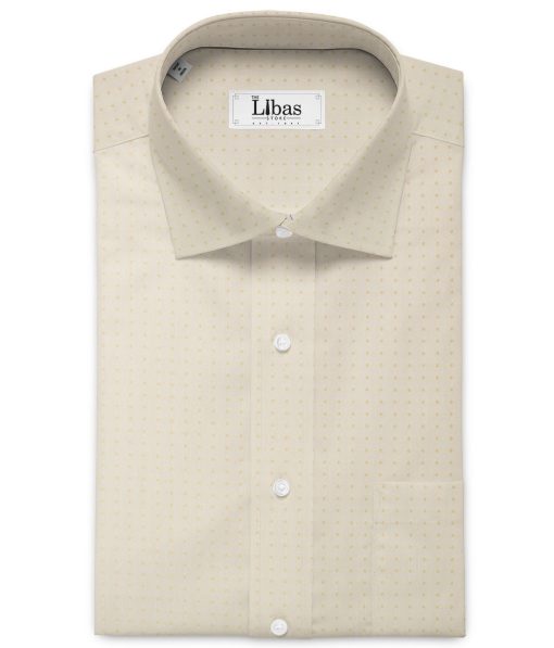 Ferricio Deitlo Men's Poly Cotton Self Design  Unstitched Wrinkle Free Shirting Fabric (Beige)