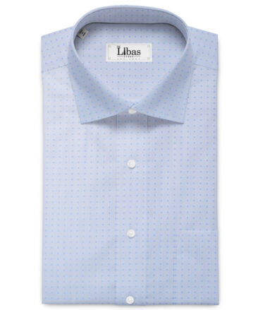 Ferricio Deitlo Men's Poly Cotton Self Design  Unstitched Wrinkle Free Shirting Fabric (Sky Blue)