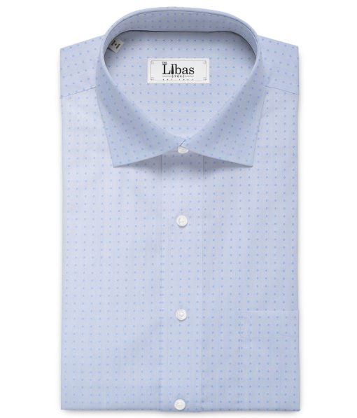 Ferricio Deitlo Men's Poly Cotton Self Design  Unstitched Wrinkle Free Shirting Fabric (Sky Blue)