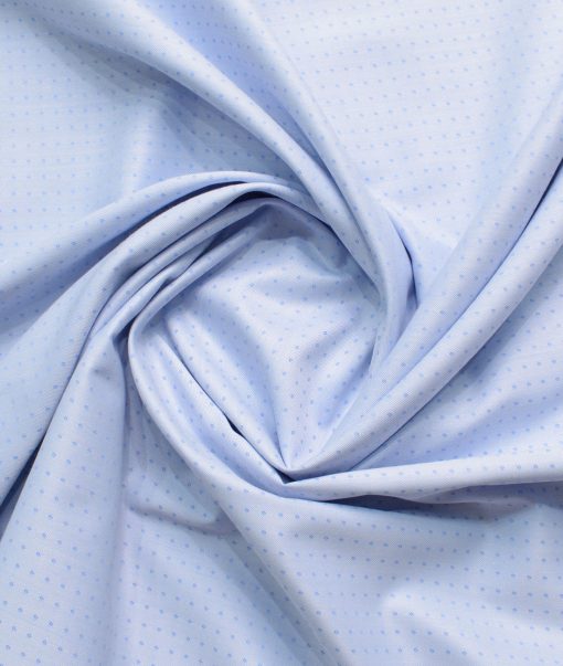 Ferricio Deitlo Men's Poly Cotton Self Design  Unstitched Wrinkle Free Shirting Fabric (Sky Blue)