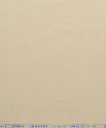 Almonti Men's Poly Cotton Solids  Unstitched Wrinkle Free Shirting Fabric (Beige)