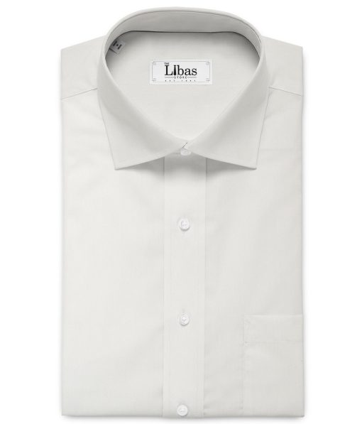 Almonti Men's Poly Cotton Solids  Unstitched Wrinkle Free Shirting Fabric (Cream)