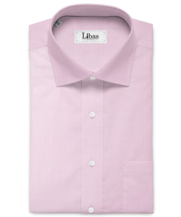 Almonti Men's Poly Cotton Solids  Unstitched Wrinkle Free Shirting Fabric (Pink)