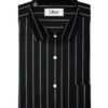 Nemesis Men's  Giza Cotton Striped  Unstitched Shirting Fabric (Black)