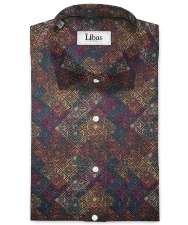 Siyaram's Men's  Premium Cotton Printed  Unstitched Shirting Fabric (Multi Color)