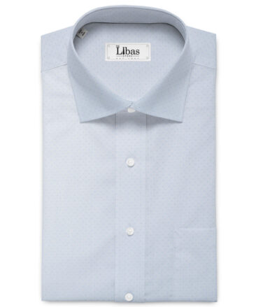 Siyaram's Men's Poly Cotton Self Design  Unstitched Wrinkle Free Shirting Fabric (Sky Blue)