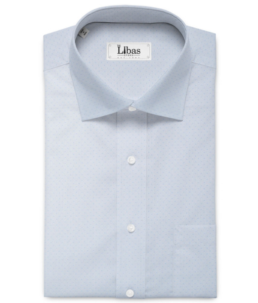 Siyaram's Men's Poly Cotton Self Design  Unstitched Wrinkle Free Shirting Fabric (Sky Blue)