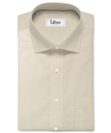 Siyaram's Men's Poly Cotton Striped  Unstitched Wrinkle Free Shirting Fabric (Beige)