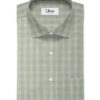 Siyaram's Men's Poly Cotton Checks  Unstitched Wrinkle Free Shirting Fabric (Light Olive Green)