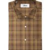 Soktas Men's  Giza Cotton Checks  Unstitched Shirting Fabric (Light Brown)