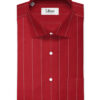 Soktas Men's  Giza Cotton Striped  Unstitched Shirting Fabric (Red)