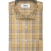 Soktas Men's  Giza Cotton Checks  Unstitched Shirting Fabric (Sepia Beige)