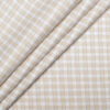 Soktas Men's  Giza Cotton Checks  Unstitched Shirting Fabric (White & Oat Beige)