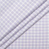 Soktas Men's  Giza Cotton Checks  Unstitched Shirting Fabric (White & Purple)