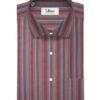 Soktas Men's 80/2 Giza Cotton Striped  Unstitched Shirting Fabric (Wine & Grey)