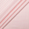 Soktas Men's 80/2 Giza Cotton Checks  Unstitched Shirting Fabric (White & Pink)