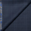 J.Hampstead Men's 50% Wool Super 130's Checks Unstitched Trouser Fabric (Dark Blue)