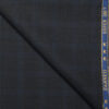 J.Hampstead Men's 50% Wool Super 130's Checks Unstitched Trouser Fabric (Blackish Grey)