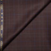 J.Hampstead Men's 60% Wool Super 140's Checks Unstitched Trouser Fabric (Dark Wine)