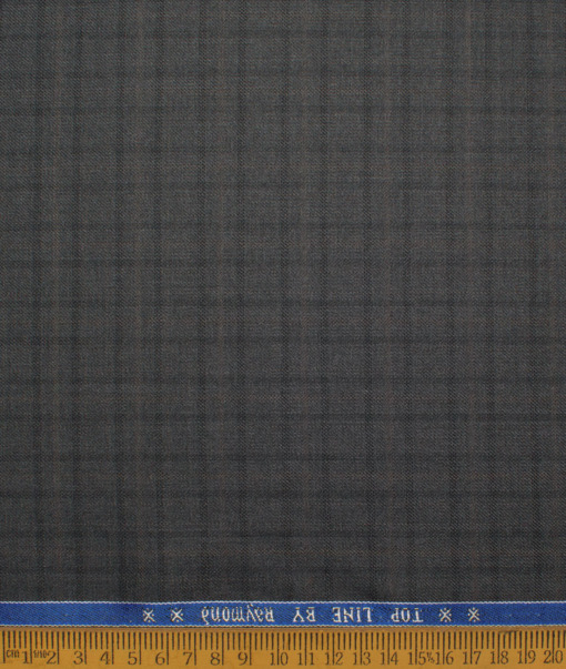 Raymond Men's Polyester Viscose  Checks  Unstitched Suiting Fabric (Dark Grey) - Image 4