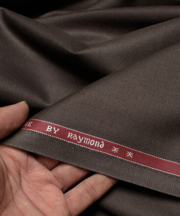 Raymond Men's Polyester Viscose  Solids  Unstitched Suiting Fabric (Dark Brown)