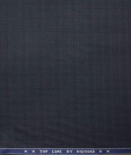 Raymond Men's Polyester Viscose  Checks  Unstitched Suiting Fabric (Dark Navy Blue) - Image 4