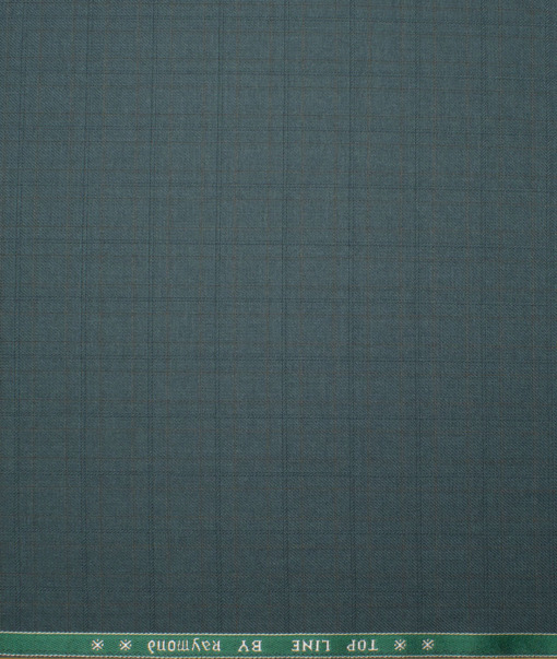 Raymond Men's Polyester Viscose  Checks  Unstitched Suiting Fabric (Dark Pine Green) - Image 4