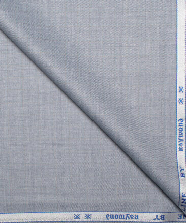 Raymond Men's Polyester Viscose  Checks  Unstitched Suiting Fabric (Light Blueish Grey)