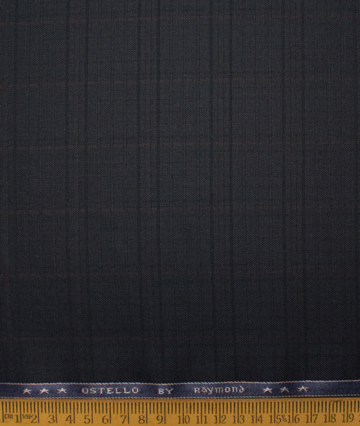 Raymond Men's Polyester Viscose  Checks  Unstitched Suiting Fabric (Dark Navy Blue) - Image 4