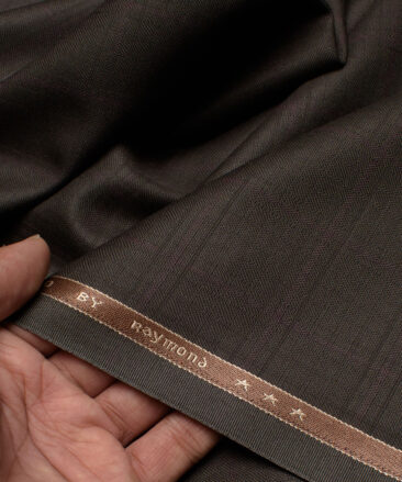 Raymond Men's Polyester Viscose  Checks  Unstitched Suiting Fabric (Dark Brown)