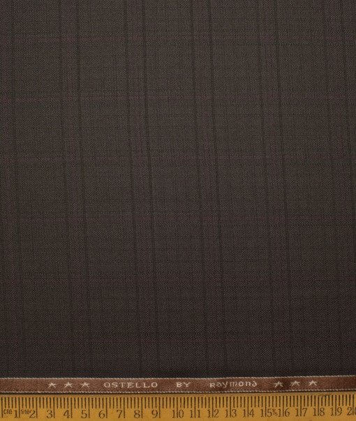 Raymond Men's Polyester Viscose  Checks  Unstitched Suiting Fabric (Dark Brown) - Image 4