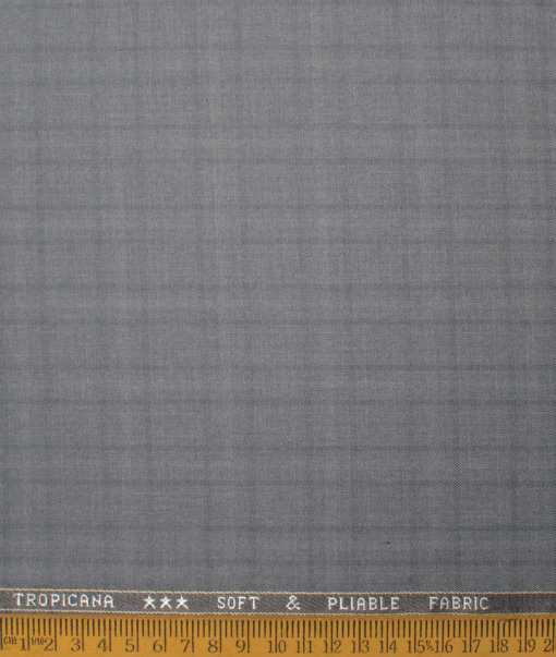 Raymond Men's Polyester Viscose  Checks  Unstitched Suiting Fabric (Grey) - Image 4