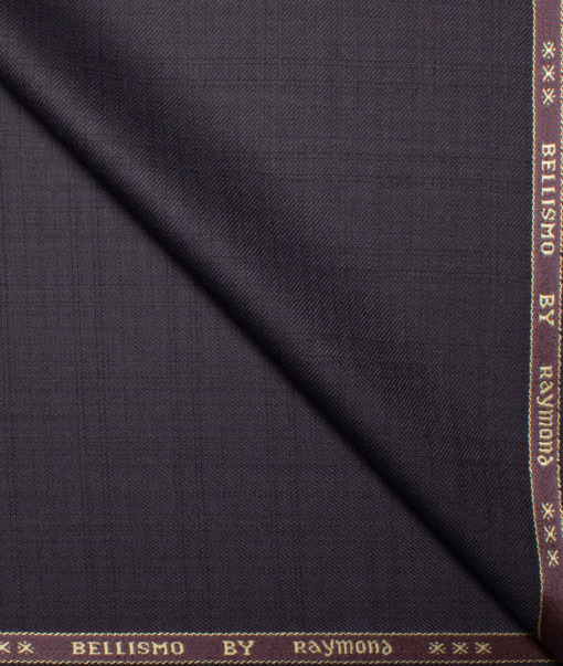 Raymond Men's Polyester Viscose  Checks  Unstitched Suiting Fabric (Dark Purple)