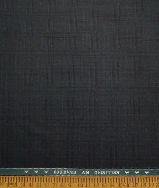 Raymond Men's Polyester Viscose  Checks Checks Unstitched Suiting Fabric (Blackish Grey) - Image 4