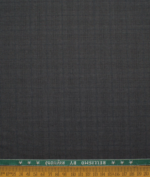 Raymond Men's Polyester Viscose  Checks  Unstitched Suiting Fabric (Dark Grey) - Image 4