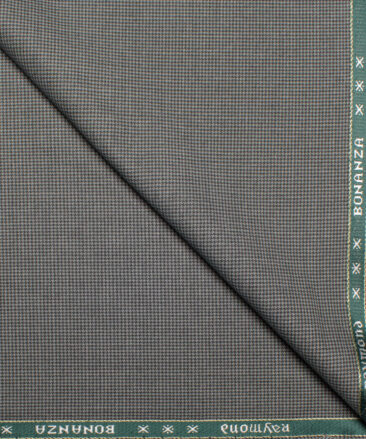 Raymond Men's Polyester Viscose  Houndstooth  Unstitched Suiting Fabric (Light Grey)