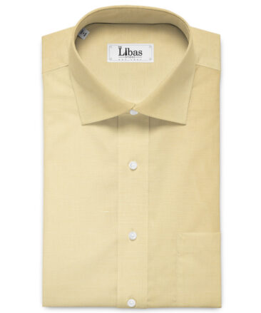 Cavallo by Linen Club Men's Cotton Linen Solids Unstitched Shirt or Kurta Fabric (Astra Cream)